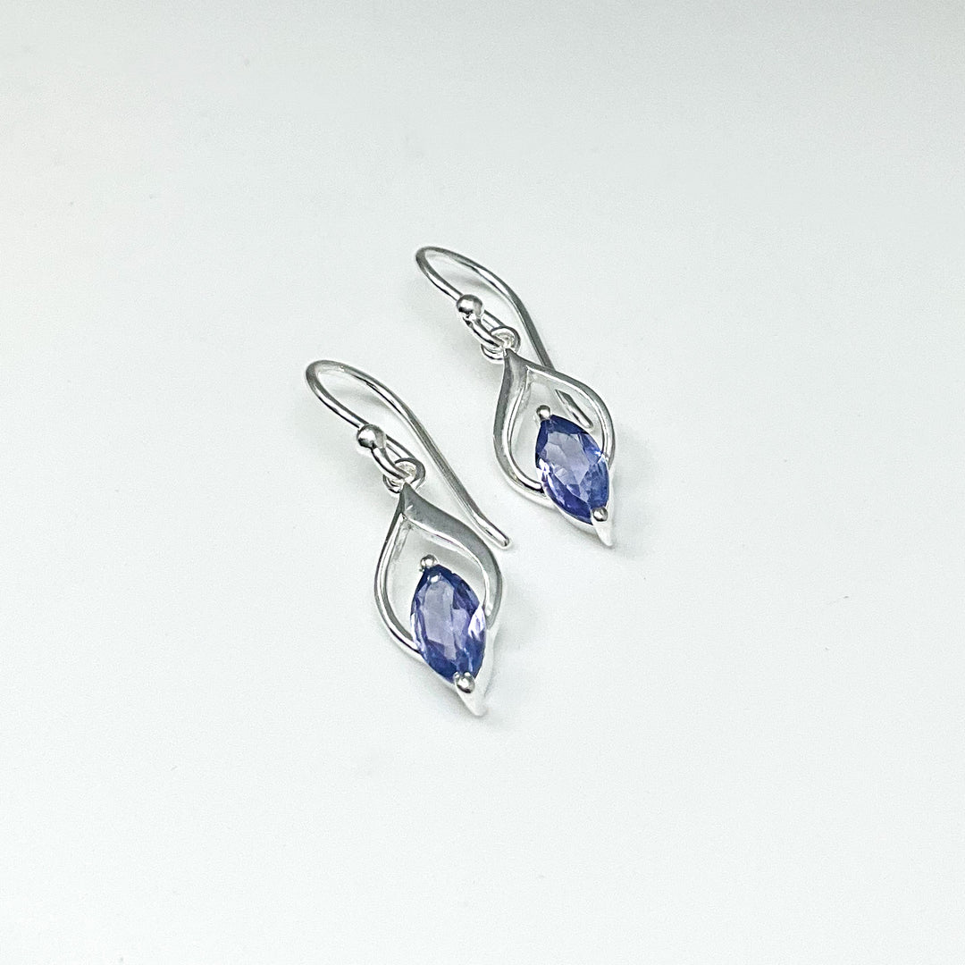 Tanzanite Dangle Earrings-Rocks and Gems Canada