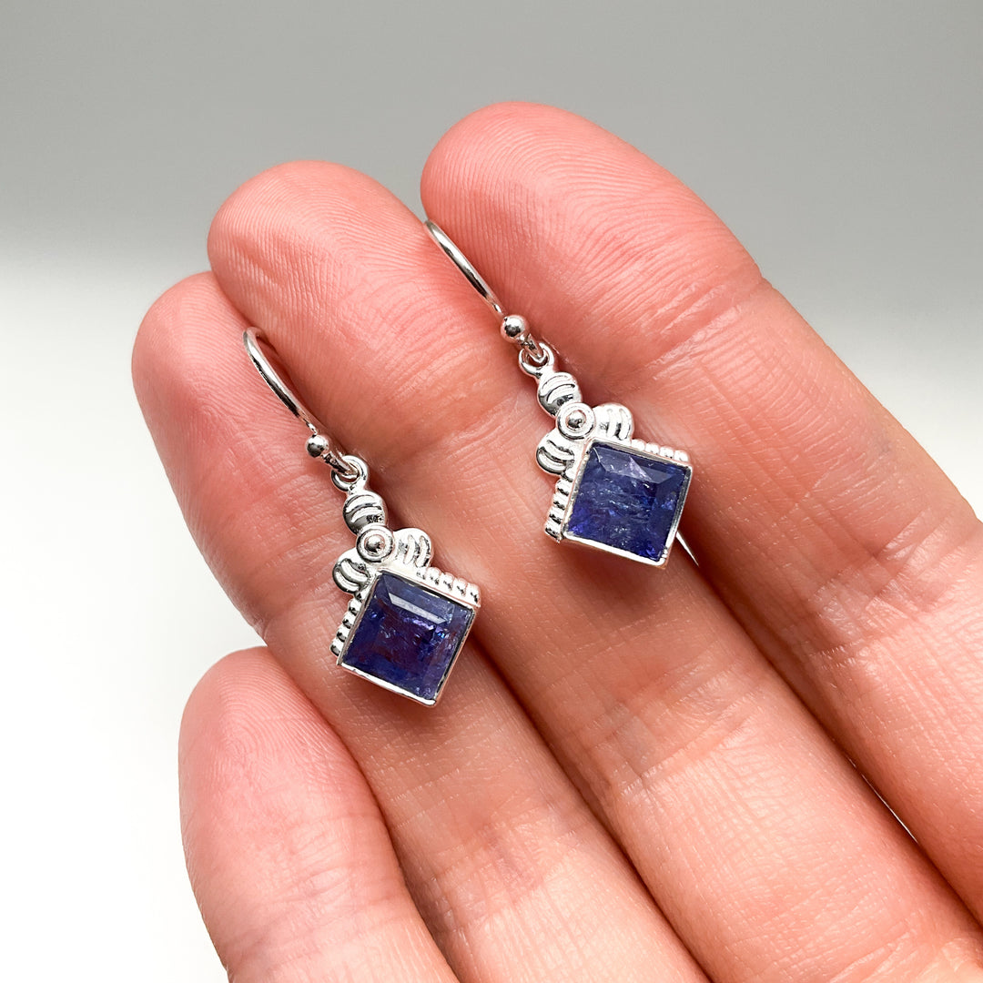 Tanzanite Dangle Earrings-Rocks and Gems Canada