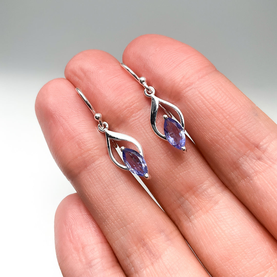 Tanzanite Dangle Earrings-Rocks and Gems Canada