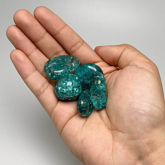 Green Crackle Quartz Small Tumbles Pouch - Rocks and Gems Canada