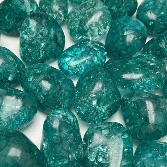 Green Crackle Quartz Small Tumbles Pouch - Rocks and Gems Canada