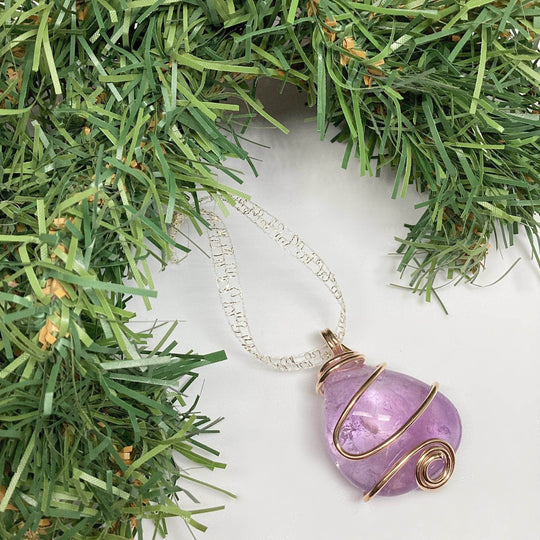 Wire Wrap Gemstone Christmas Ornament-Rocks and Gems Canada