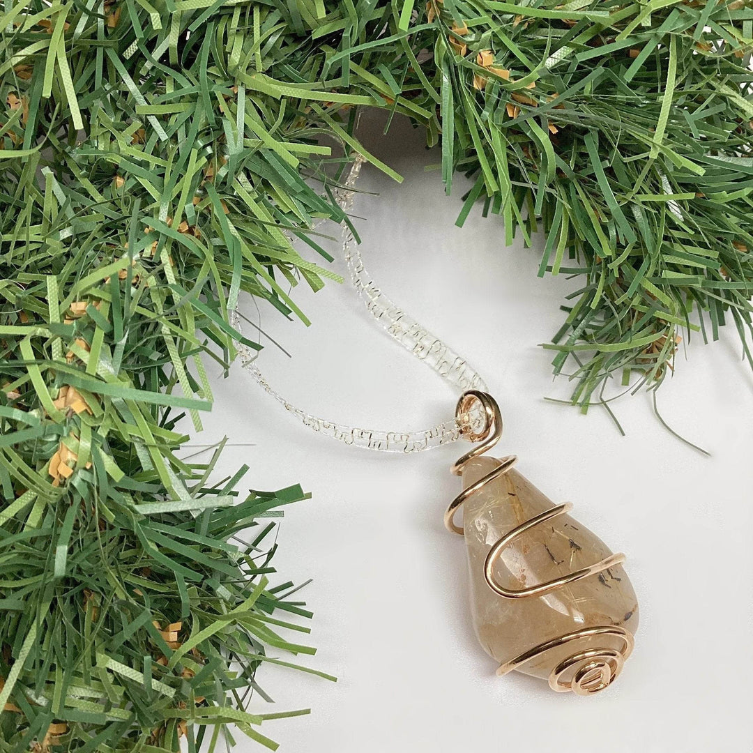 Wire Wrap Gemstone Christmas Ornament-Rocks and Gems Canada