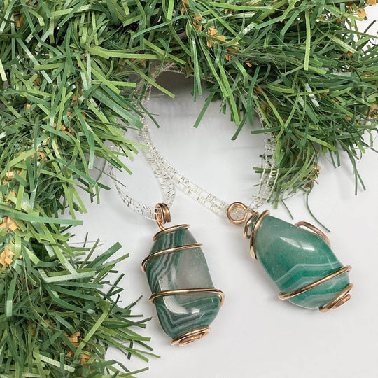 Wire Wrap Gemstone Christmas Ornament-Rocks and Gems Canada