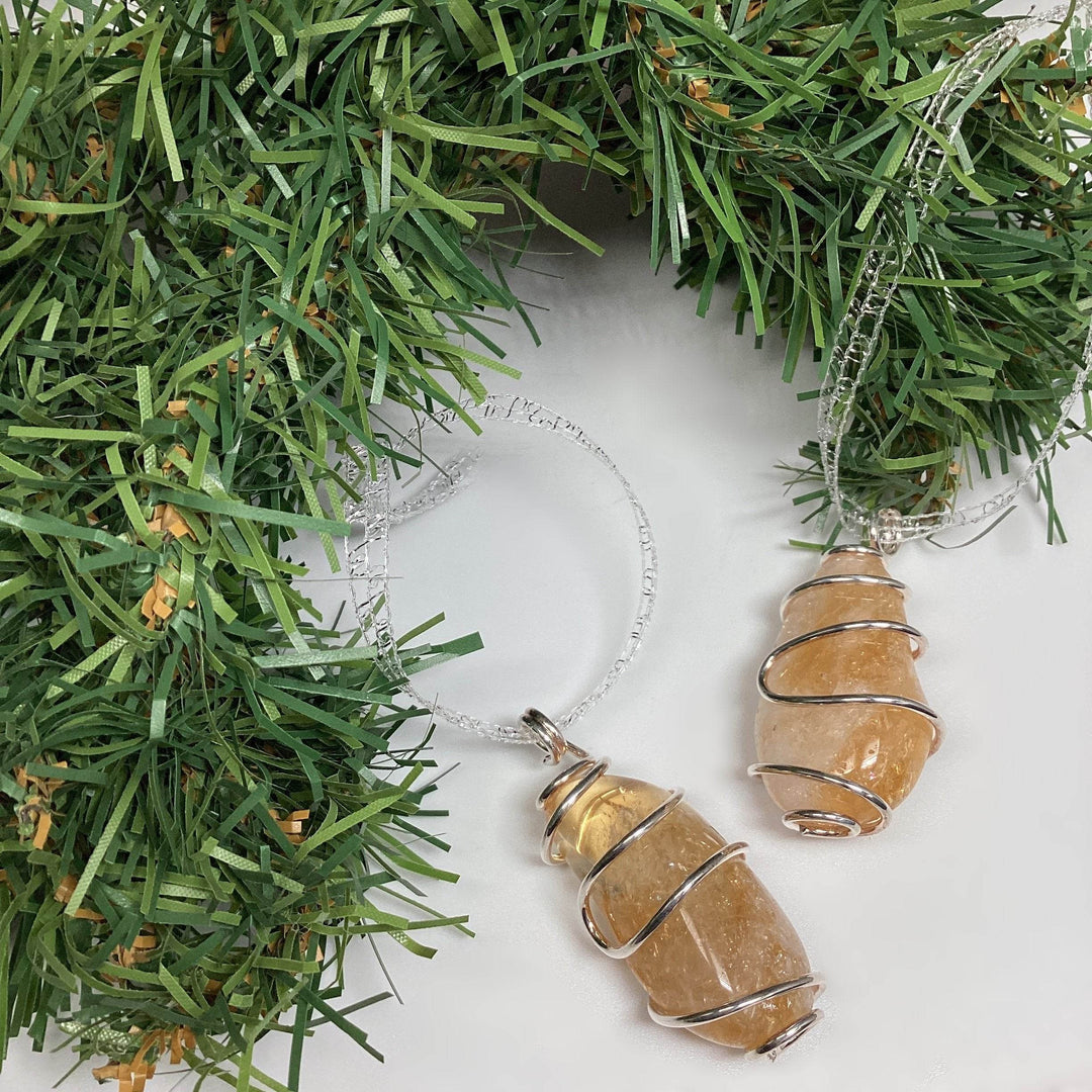 Wire Wrap Gemstone Christmas Ornament-Rocks and Gems Canada