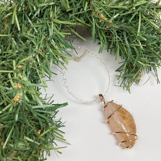 Wire Wrap Gemstone Christmas Ornament-Rocks and Gems Canada