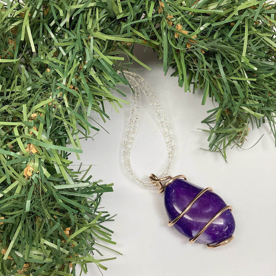 Wire Wrap Gemstone Christmas Ornament-Rocks and Gems Canada
