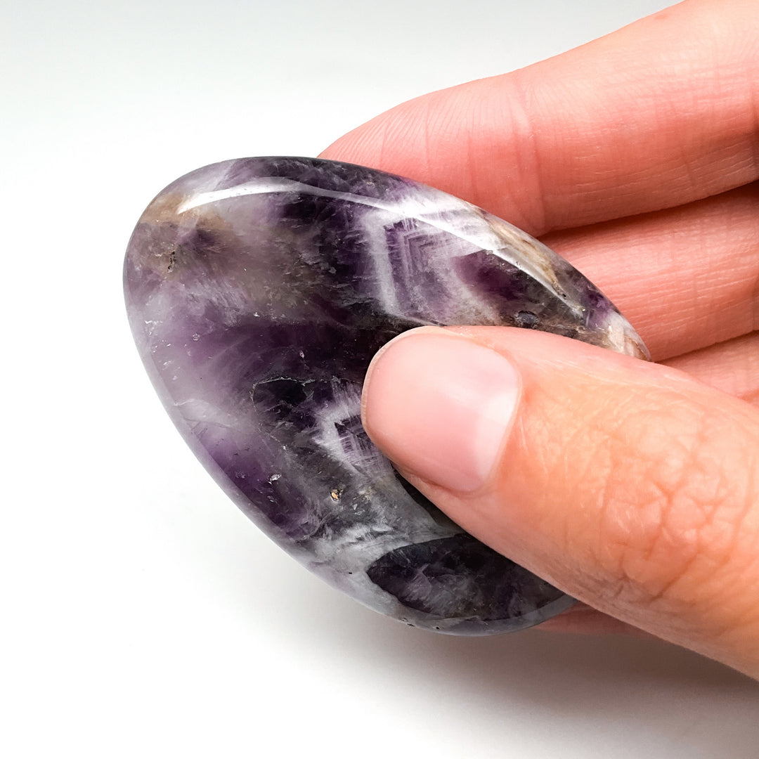 Worry Stone - Chevron Amethyst-Rocks and Gems Canada