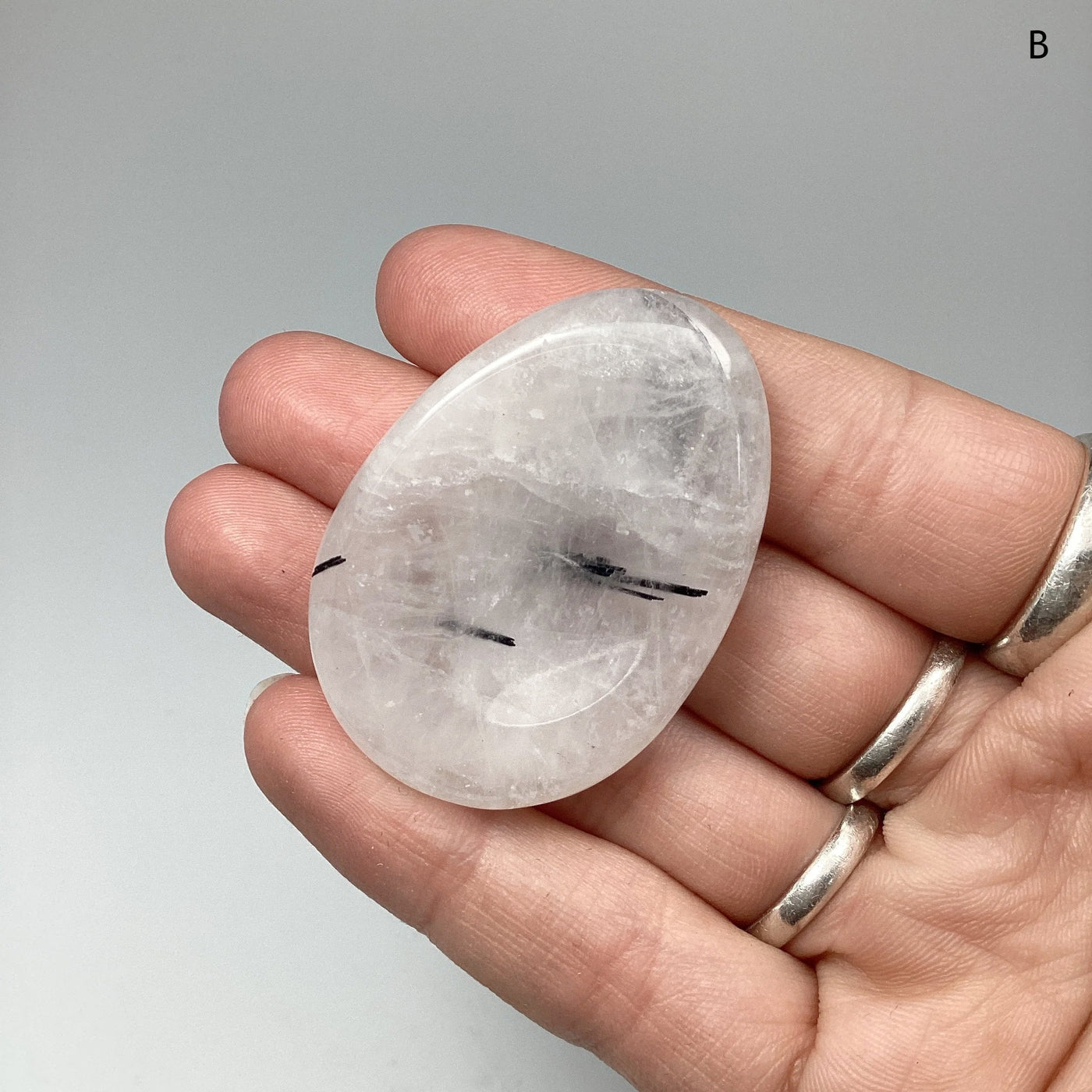 Worry Stone - Tourmalated Quartz