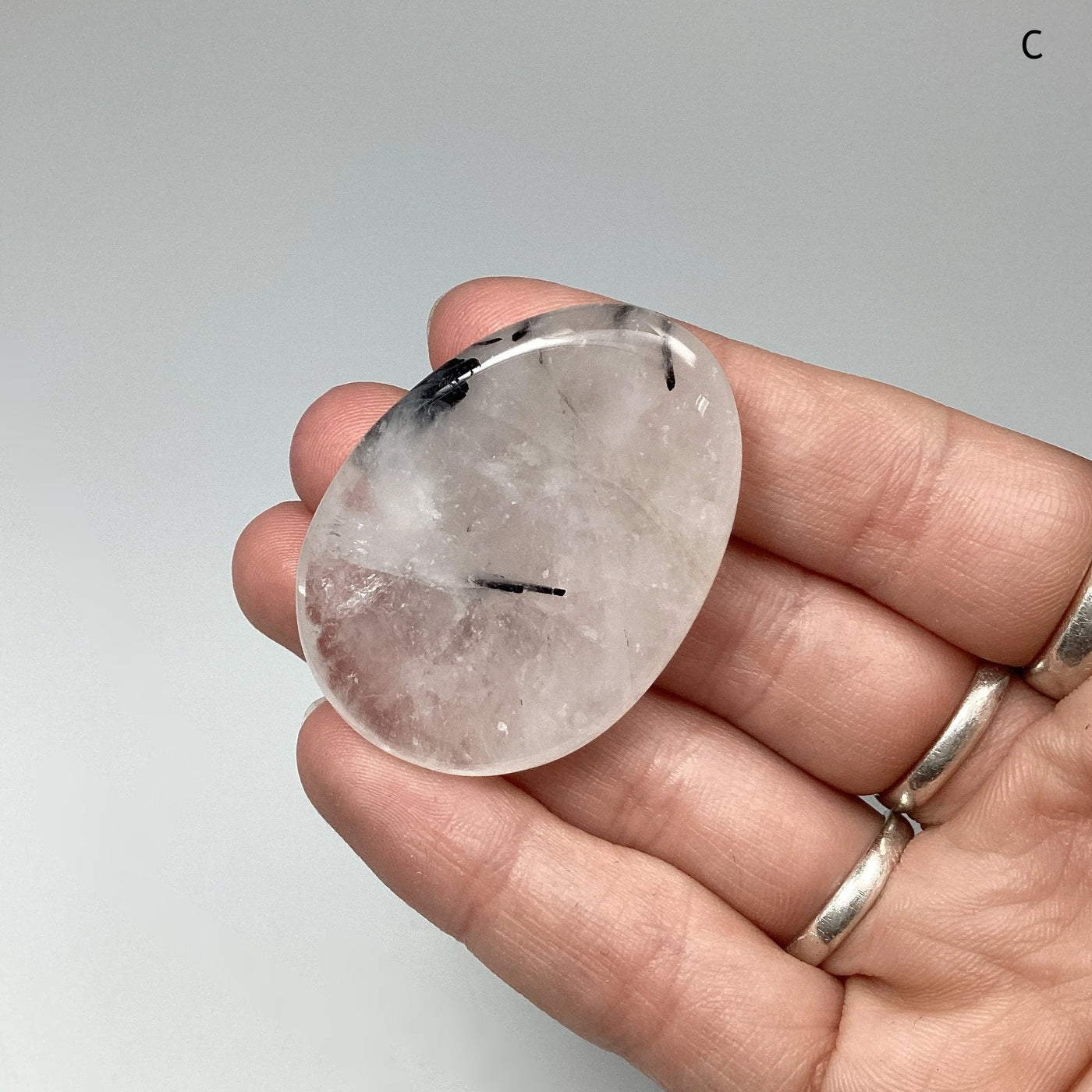 Worry Stone - Tourmalated Quartz