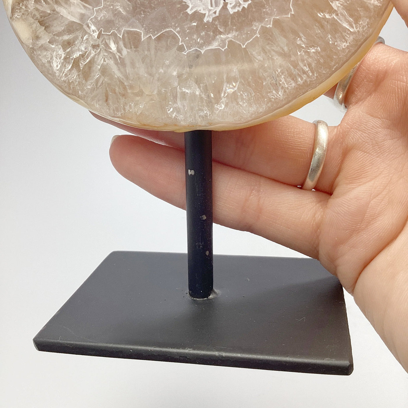 Natural Agate Geode on Stand