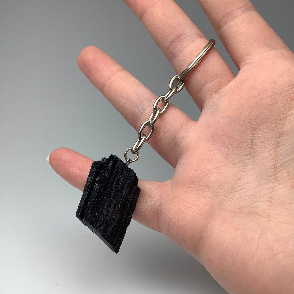 Black Tourmaline Keychain - Rocks and Gems Canada