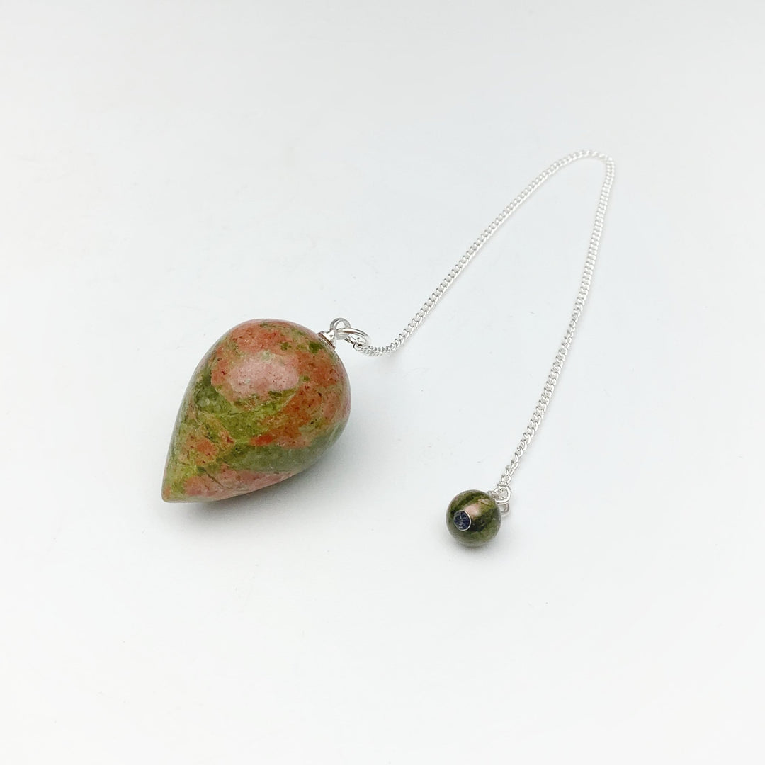 Unakite Teardrop Pendulum - Rocks and Gems Canada