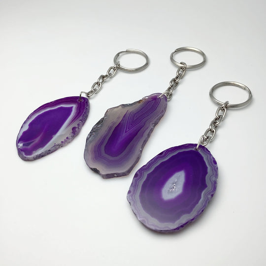 Agate Slice Keychain - Rocks and Gems Canada