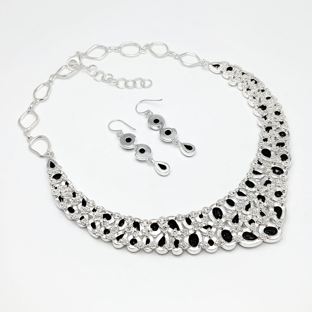 Black Onyx Earrings and Necklace Set - Rocks and Gems Canada