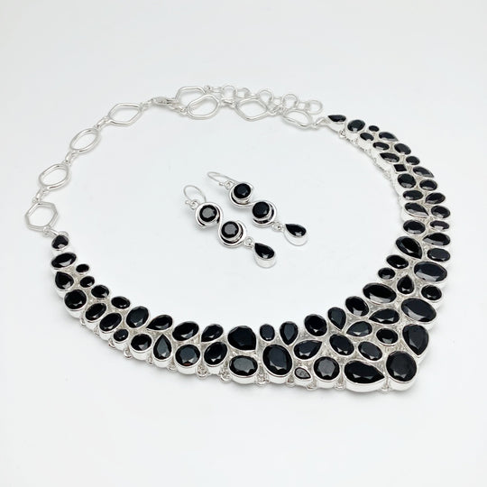 Black Onyx Earrings and Necklace Set - Rocks and Gems Canada