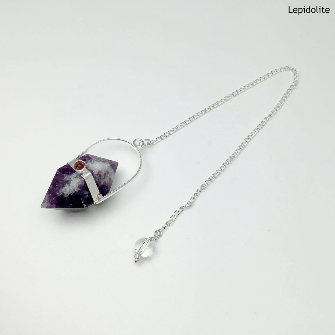 Double Terminated Gemstone Pendulum with Pink Tourmaline - Rocks and Gems Canada