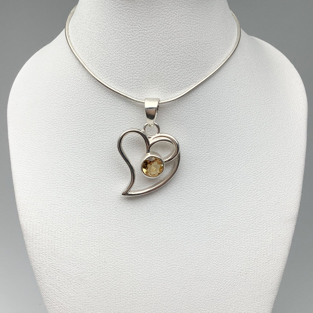 Citrine Heart Pendant - Rocks and Gems Canada