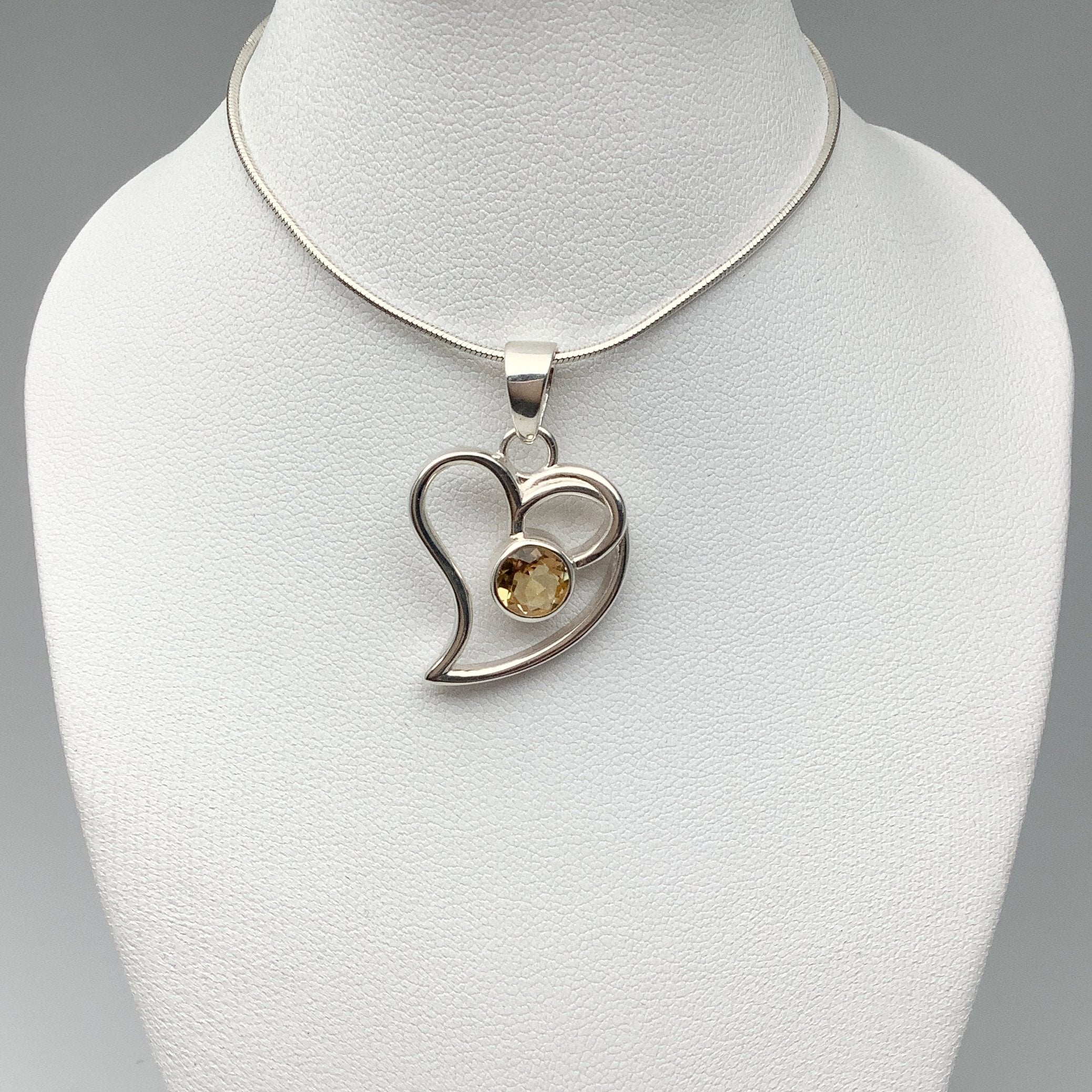 Citrine Heart Pendant - Rocks and Gems Canada