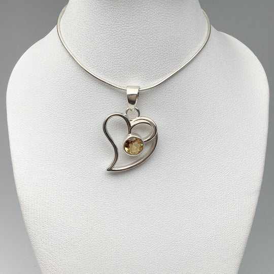 Citrine Heart Pendant - Rocks and Gems Canada
