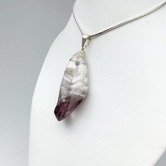 Shadow Chevron Amethyst Tumbled Pendant - Rocks and Gems Canada