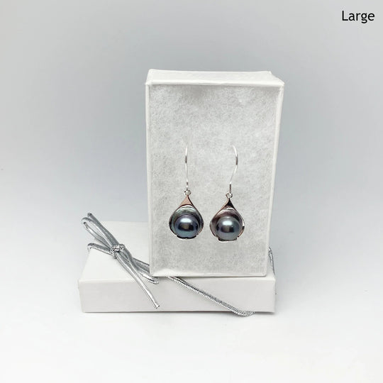 Tahitian Pearl Dangle Earrings - Rocks and Gems Canada