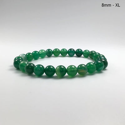 Banded Green Agate Beaded Bracelet