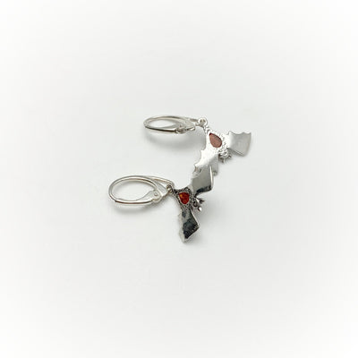 Cognac Amber Bat Dangle Earrings