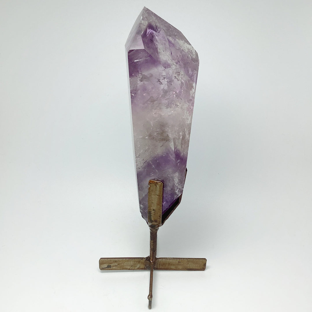 Polished Amethyst Scepter with Display Stand - Rocks and Gems Canada