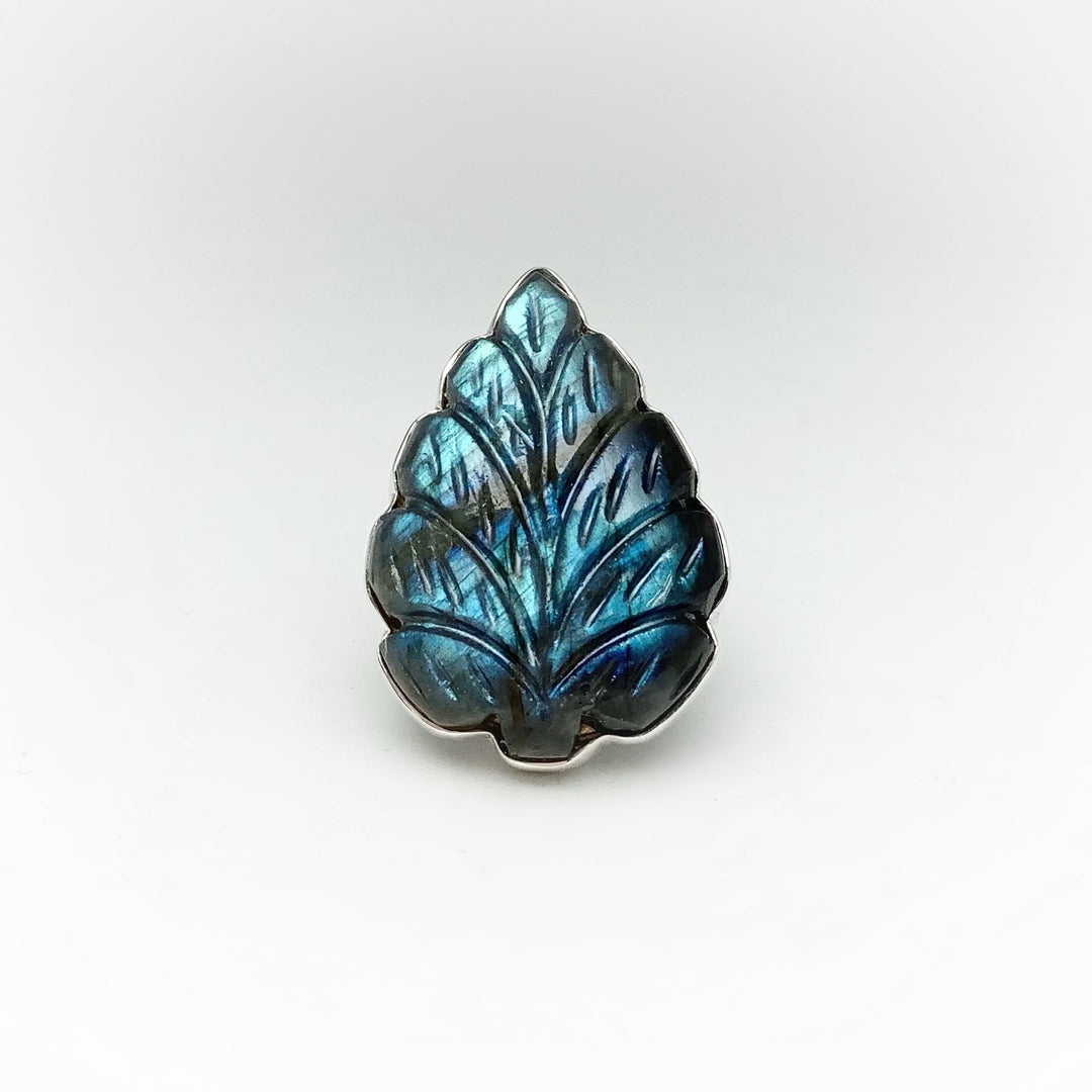 Labradorite Carved Ring - Rocks and Gems Canada