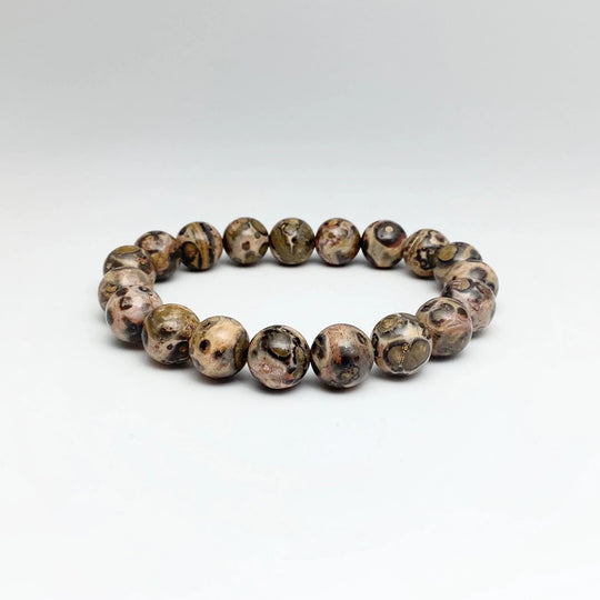 Orange Leopardskin Jasper Beaded Bracelet - Rocks and Gems Canada
