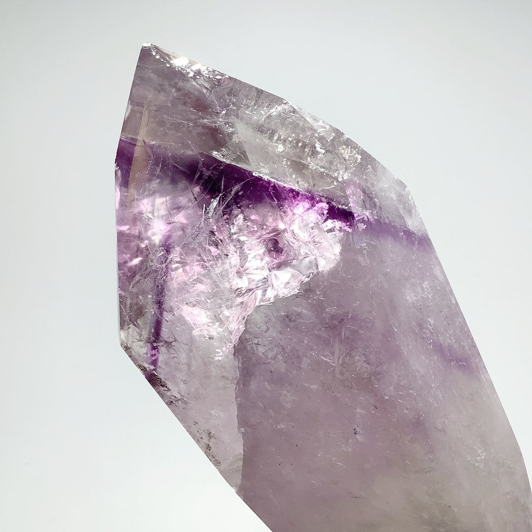 Polished Amethyst Scepter with Display Stand - Rocks and Gems Canada