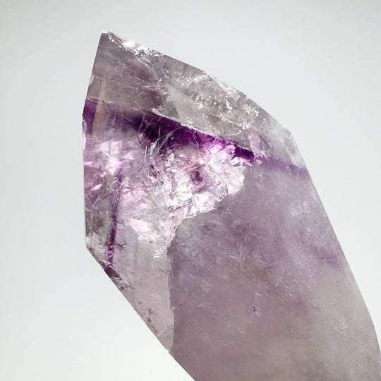 Polished Amethyst Scepter with Display Stand - Rocks and Gems Canada