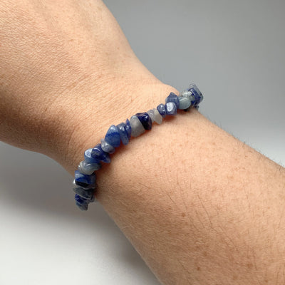 Blue Aventurine Chip Beaded Bracelet
