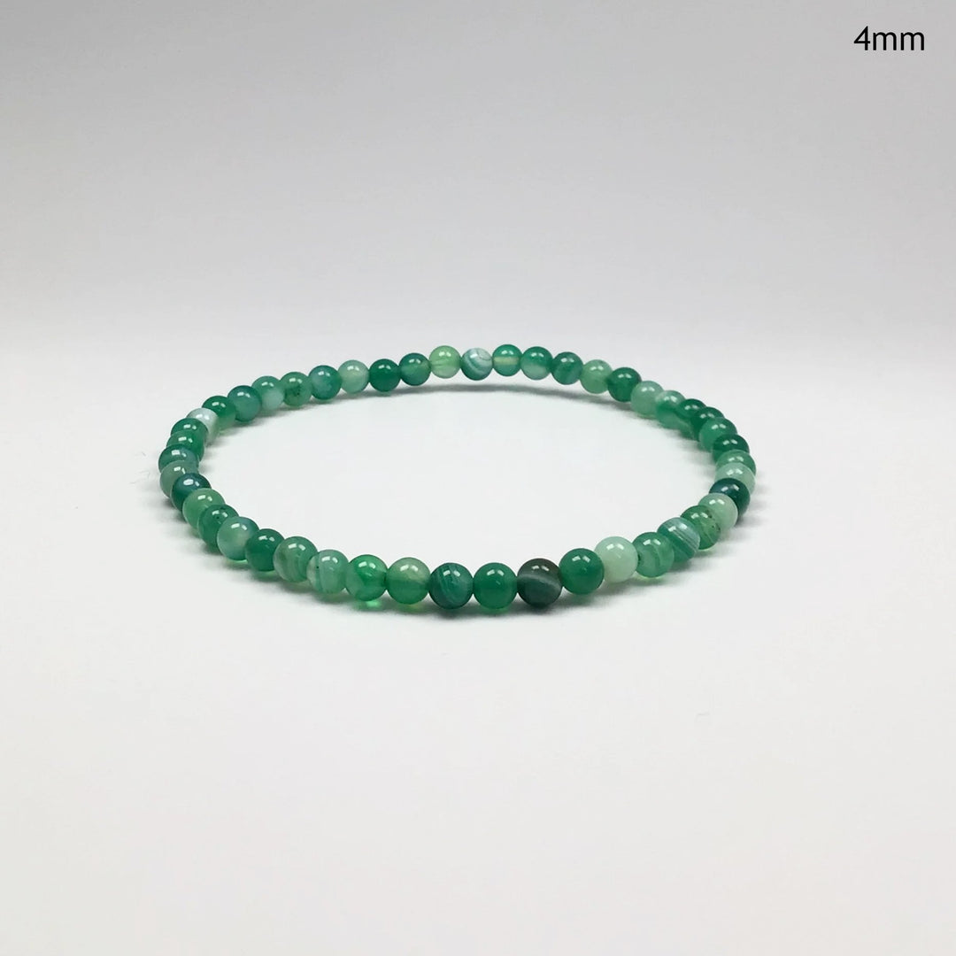 Banded Green Agate Beaded Bracelet - Rocks and Gems Canada