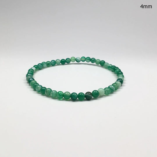 Banded Green Agate Beaded Bracelet - Rocks and Gems Canada