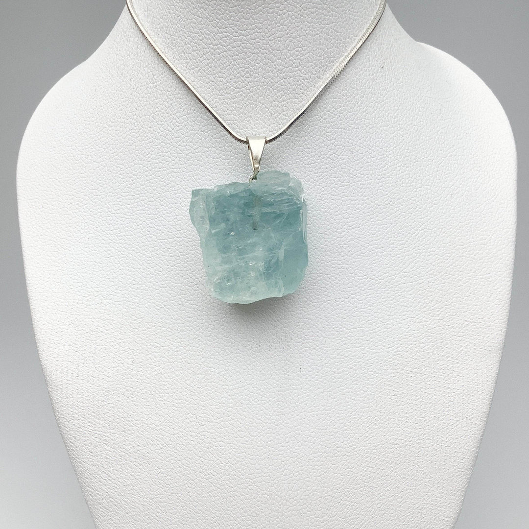 Aquamarine Rough Chunk Pendant - Rocks and Gems Canada