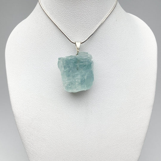 Aquamarine Rough Chunk Pendant - Rocks and Gems Canada