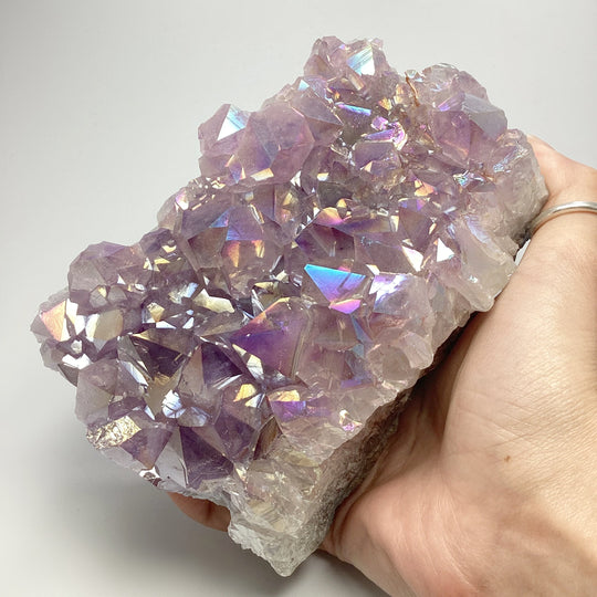 Rainbow Amethyst Druze Cluster Stand Up - Rocks and Gems Canada