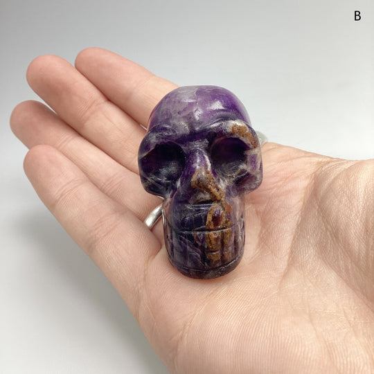 Carved Chevron Amethyst Skull - Rocks and Gems Canada