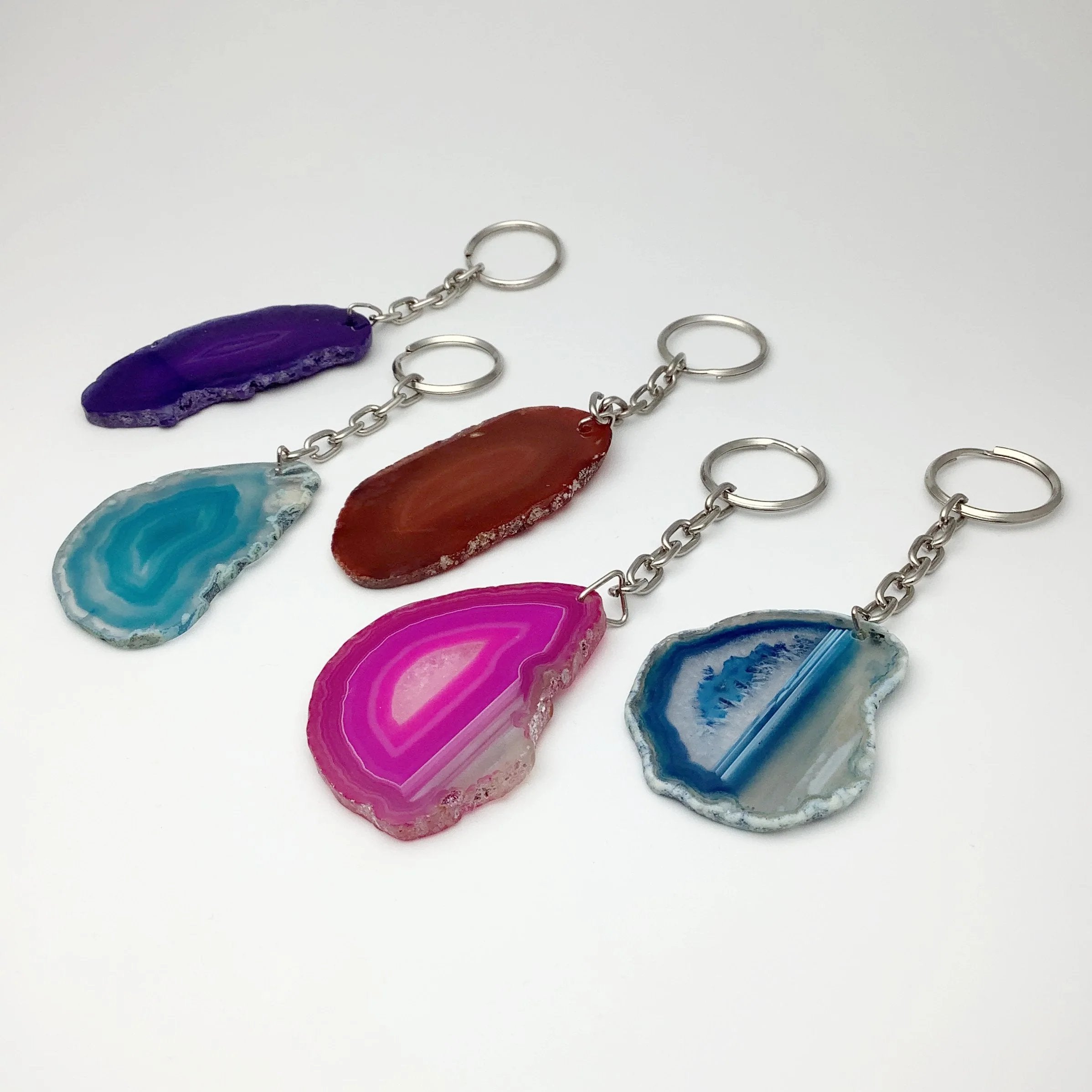Agate Slice Keychain - Rocks and Gems Canada