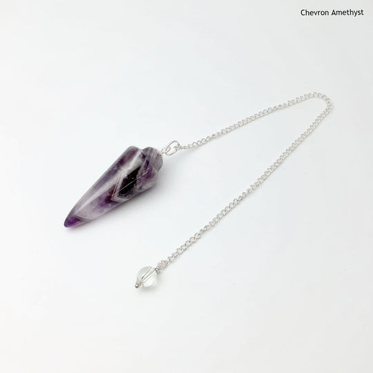 Polished Gemstone Pendulum with Quartz Bead - Rocks and Gems Canada