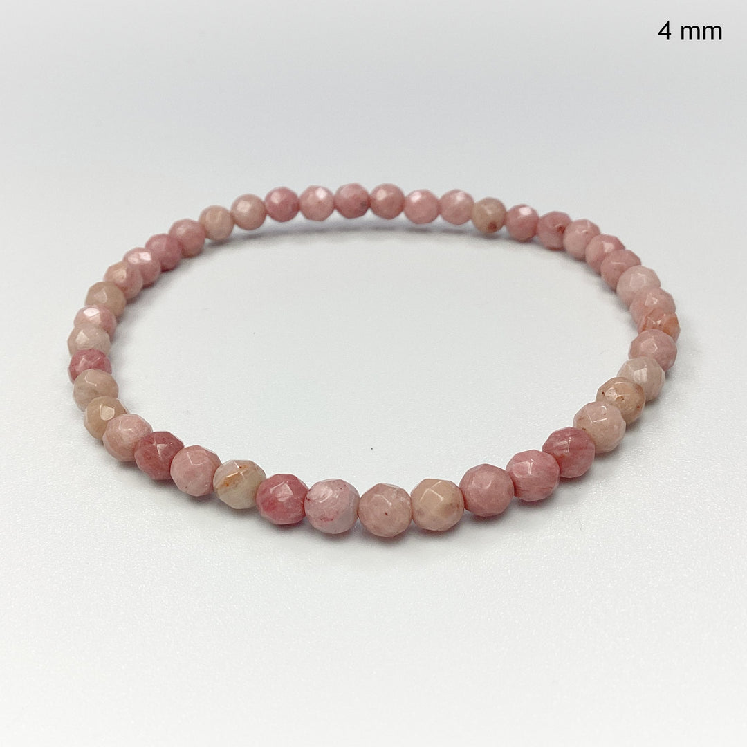 Pink Rhodonite Faceted Beaded Bracelet - Rocks and Gems Canada