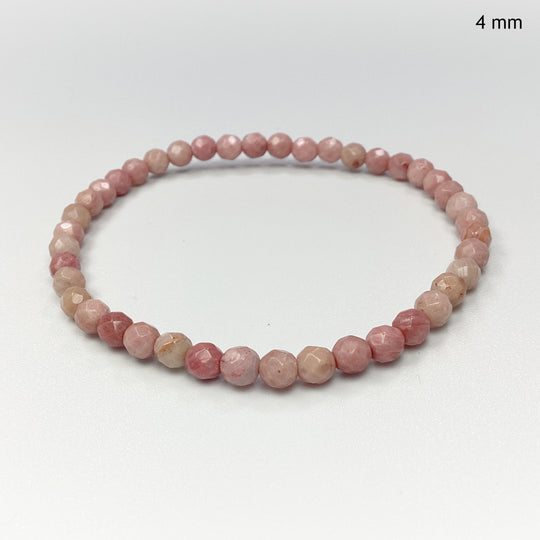 Pink Rhodonite Faceted Beaded Bracelet - Rocks and Gems Canada