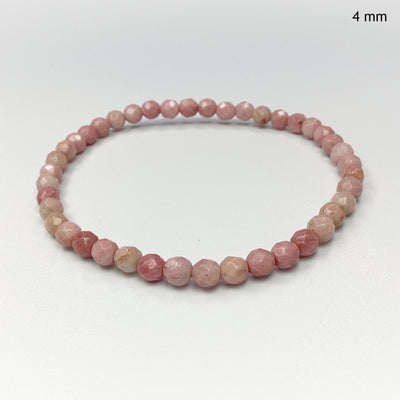 Pink Rhodonite Faceted Beaded Bracelet