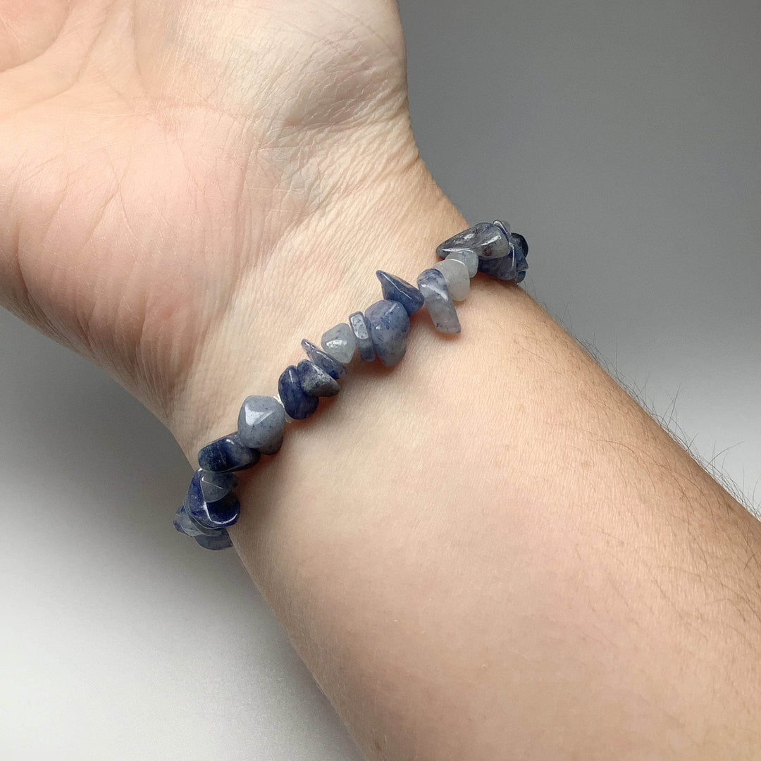 Blue Aventurine Chip Beaded Bracelet - Rocks and Gems Canada