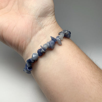Blue Aventurine Chip Beaded Bracelet