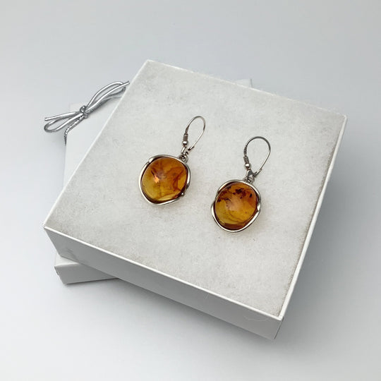 Ombre Amber Dangle Earrings - Rocks and Gems Canada