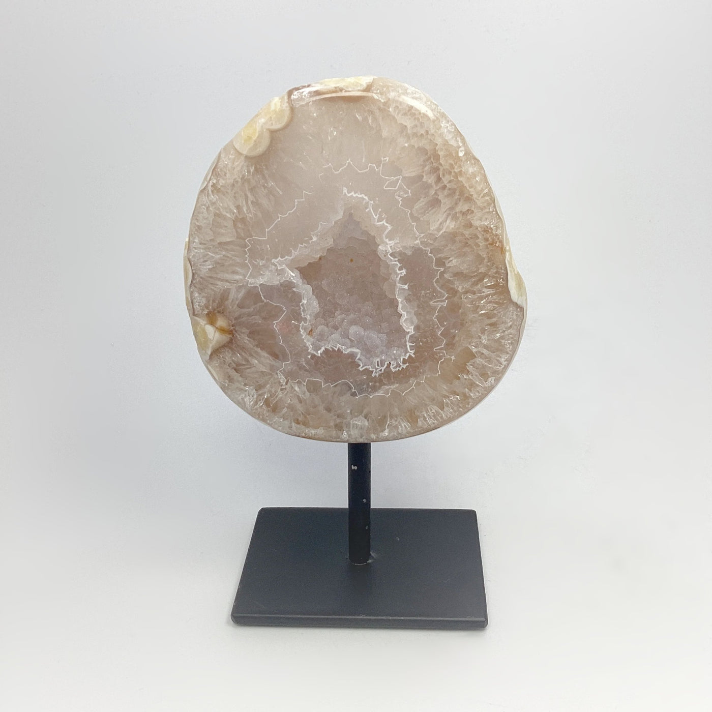 Natural Agate Geode on Stand
