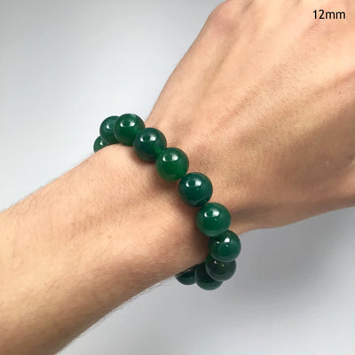 Banded Green Agate Beaded Bracelet